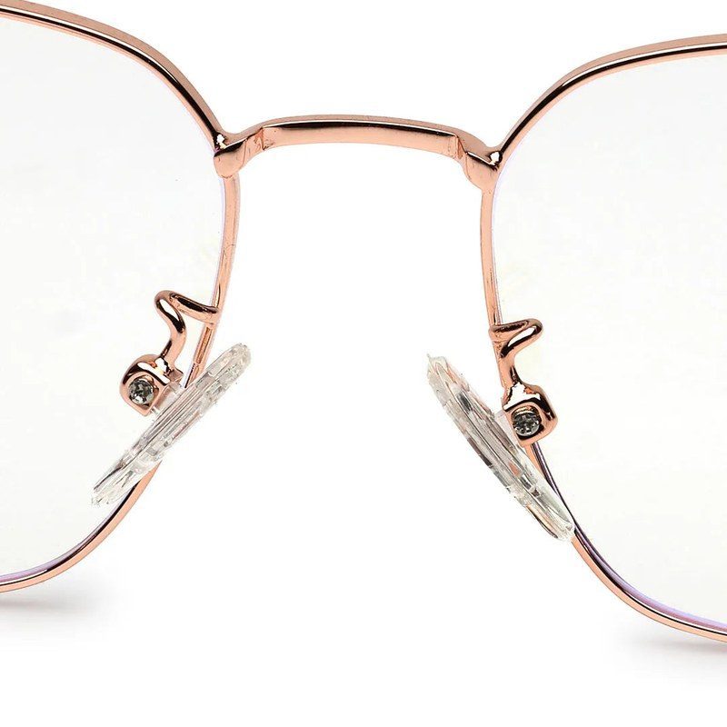 Fyrion Rose Gold Medium Full Rim RECTANGLE Computer Glasses for Men & Women — Hashtag Eyewears