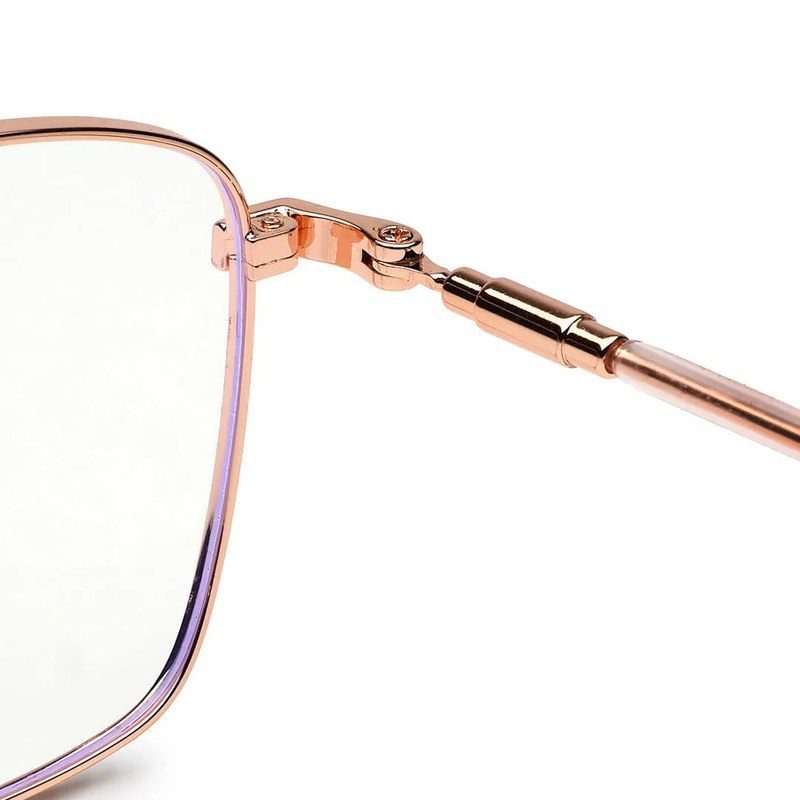Fyrion Rose Gold Medium Full Rim RECTANGLE Computer Glasses for Men & Women — Hashtag Eyewears