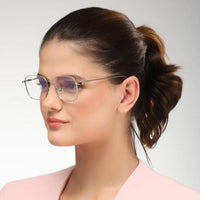Fyrion Silver Medium Full Rim RECTANGLE Computer Glasses for Men & Women — Hashtag Eyewears