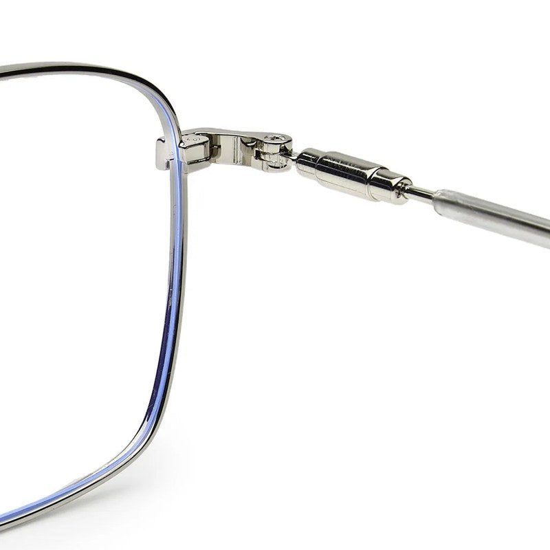 Fyrion | Silver Medium Full Rim RECTANGLE Computer Glasses for Men & Women [Blue Block]