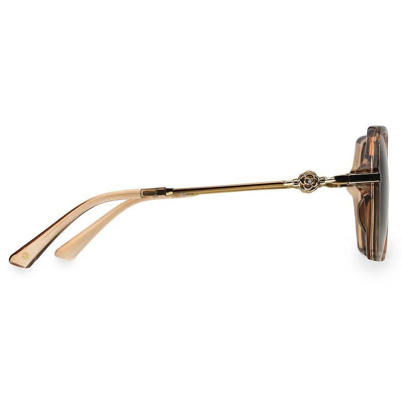 Gaelion | Gradient Brown Large Full Rim Square Sunglasses for Women [Polarized]