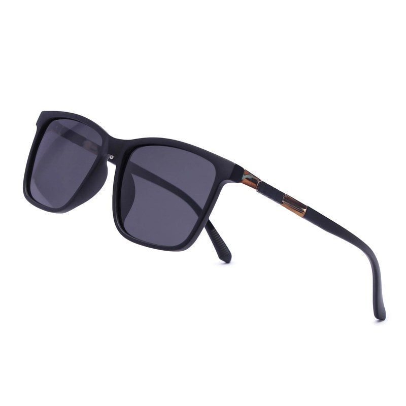 Galaron Matt Black Large Full Rim Square Sunglasses for Men & Women — Hashtag Eyewears