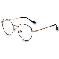 Galveris Black & Gold Small Full Rim Round Computer Glasses for Men & Women — Hashtag Eyewears