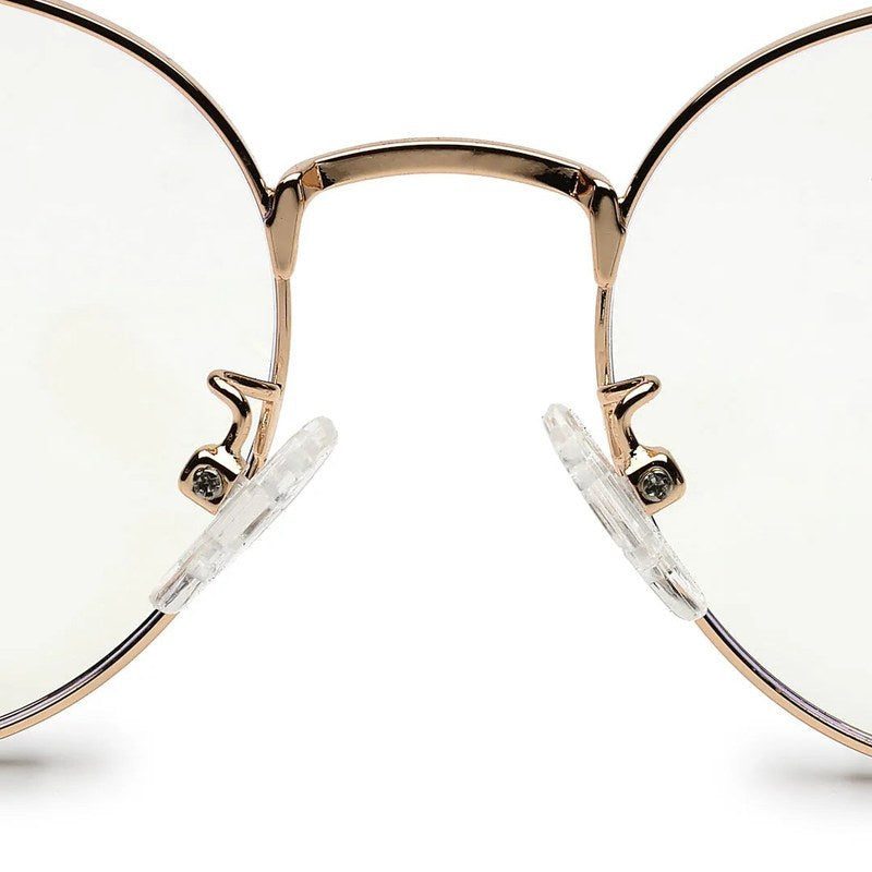 Galveris Black & Gold Small Full Rim Round Computer Glasses for Men & Women — Hashtag Eyewears