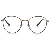 Galveris Black & Gold Small Full Rim Round Computer Glasses for Men & Women — Hashtag Eyewears