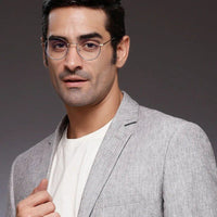 Galveris Black & Gold Small Full Rim Round Computer Glasses for Men & Women — Hashtag Eyewears
