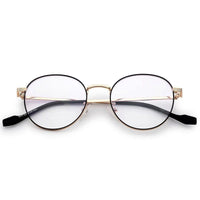 Galveris Black & Gold Small Full Rim Round Computer Glasses for Men & Women — Hashtag Eyewears