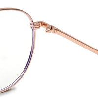 Galveris Black & Rose Gold Small Full Rim Round Computer Glasses for Men & Women — Hashtag Eyewears