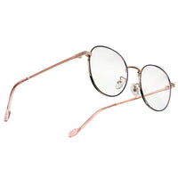 Galveris Black & Rose Gold Small Full Rim Round Computer Glasses for Men & Women — Hashtag Eyewears