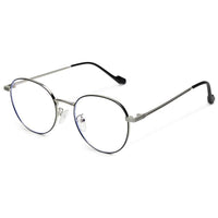 Galveris Black & Silver Small Full Rim Round Computer Glasses for Men & Women — Hashtag Eyewears