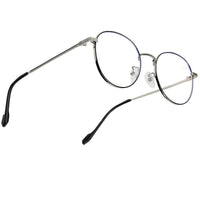 Galveris Black & Silver Small Full Rim Round Computer Glasses for Men & Women — Hashtag Eyewears
