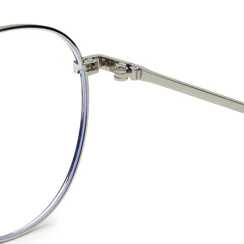 Galveris Black & Silver Small Full Rim Round Computer Glasses for Men & Women — Hashtag Eyewears