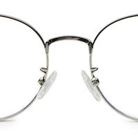 Galveris Black & Silver Small Full Rim Round Computer Glasses for Men & Women — Hashtag Eyewears