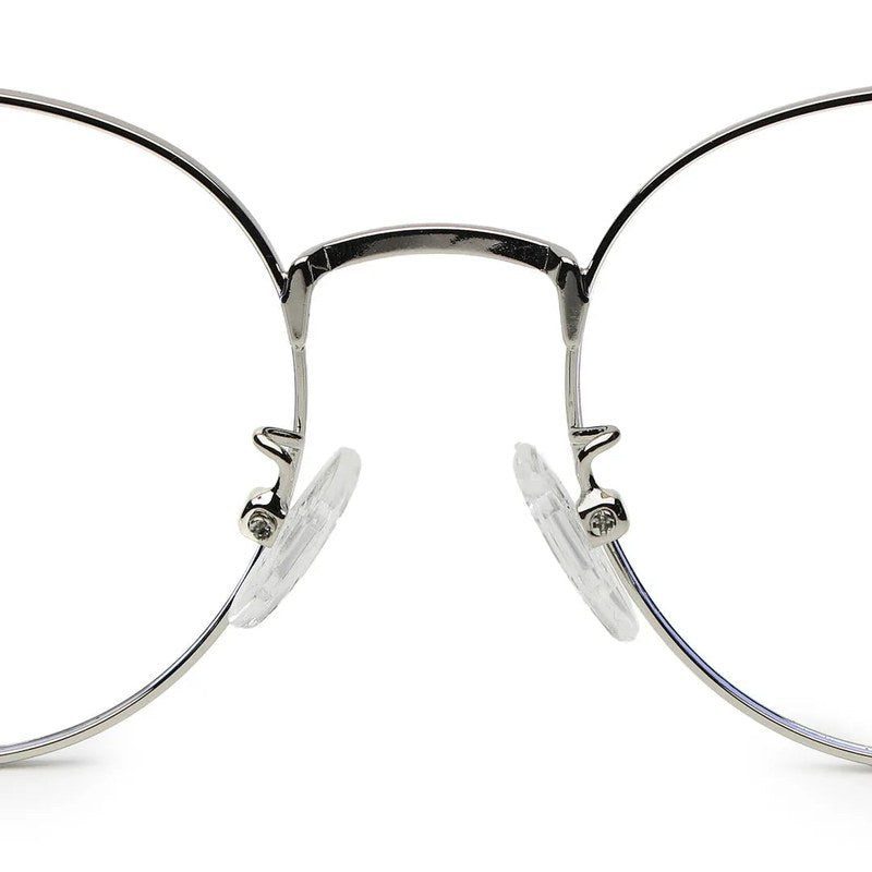 Galveris Black & Silver Small Full Rim Round Computer Glasses for Men & Women — Hashtag Eyewears
