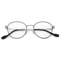 Galveris Black & Silver Small Full Rim Round Computer Glasses for Men & Women — Hashtag Eyewears