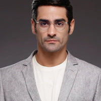 Galveris Black & Silver Small Full Rim Round Computer Glasses for Men & Women — Hashtag Eyewears