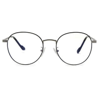 Galveris Black & Silver Small Full Rim Round Computer Glasses for Men & Women — Hashtag Eyewears