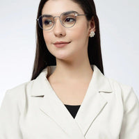 Galveris Black & Silver Small Full Rim Round Computer Glasses for Men & Women — Hashtag Eyewears