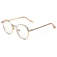 Galveris Golden Small Full Rim Round Computer Glasses for Men & Women — Hashtag Eyewears