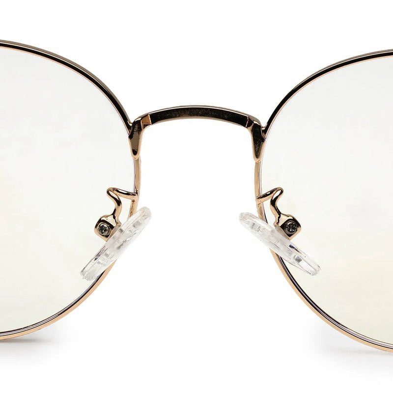 Galveris Golden Small Full Rim Round Computer Glasses for Men & Women — Hashtag Eyewears