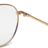 Galveris Golden Small Full Rim Round Computer Glasses for Men & Women — Hashtag Eyewears