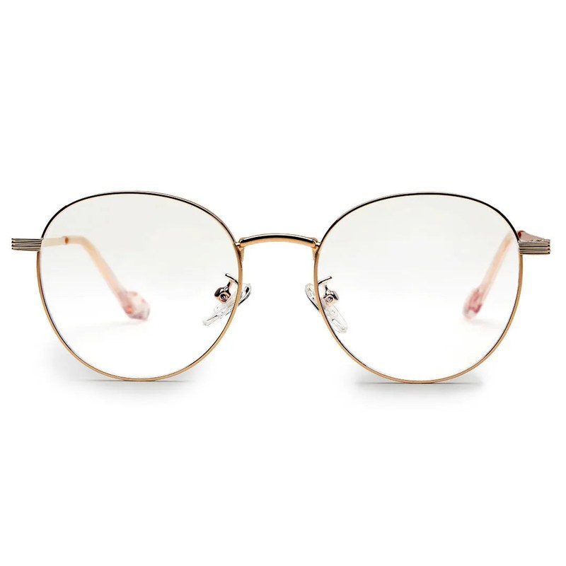 Galveris Golden Small Full Rim Round Computer Glasses for Men & Women — Hashtag Eyewears