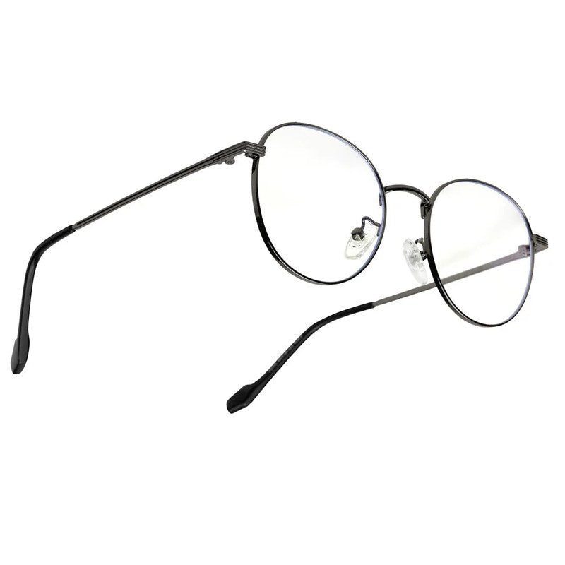 Galveris Grey Small Full Rim Round Computer Glasses for Men & Women — Hashtag Eyewears