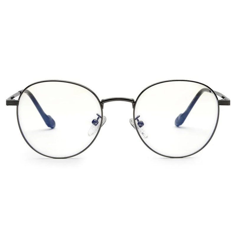Galveris Grey Small Full Rim Round Computer Glasses for Men & Women — Hashtag Eyewears