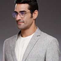 Galveris Grey Small Full Rim Round Computer Glasses for Men & Women — Hashtag Eyewears