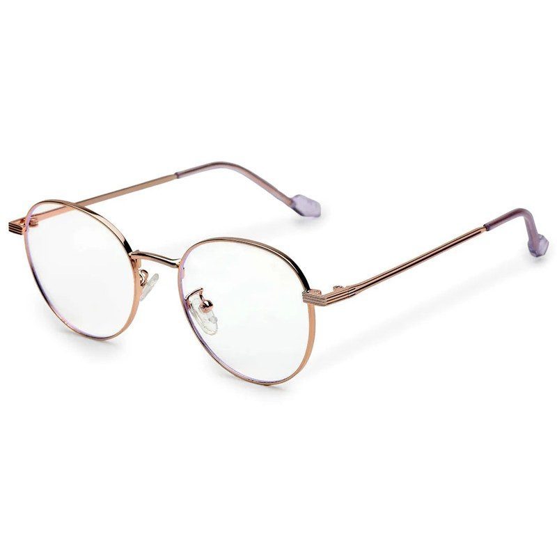 Galveris Rose Gold Small Full Rim Round Computer Glasses for Men & Women — Hashtag Eyewears