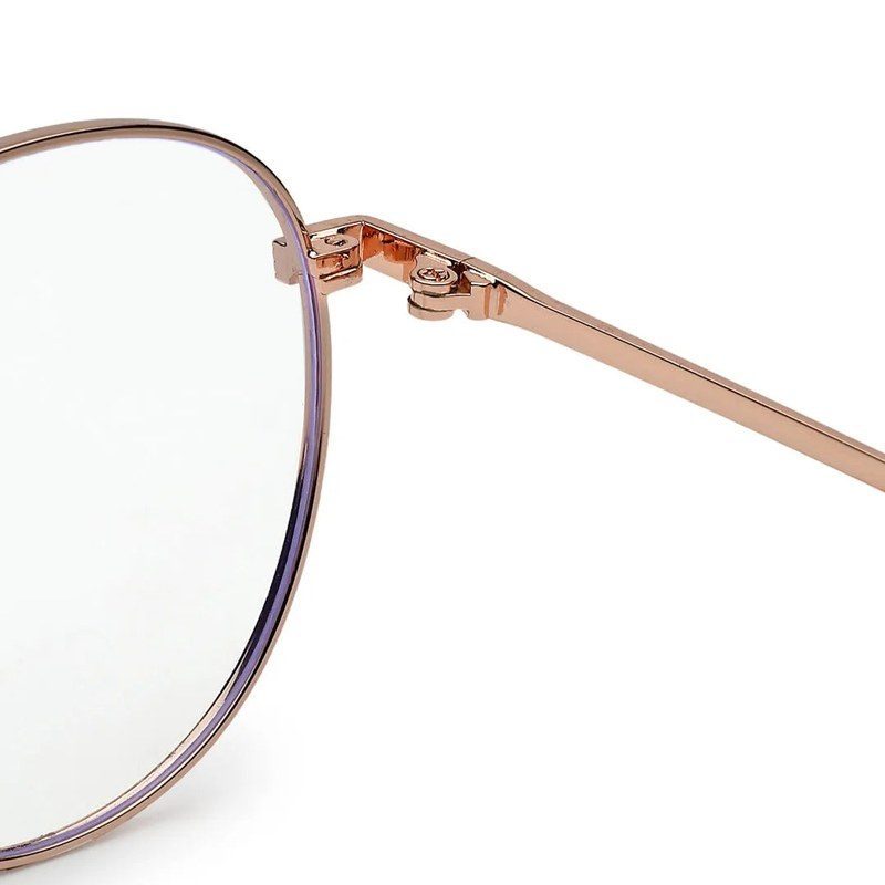 Galveris Rose Gold Small Full Rim Round Computer Glasses for Men & Women — Hashtag Eyewears