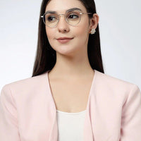Galveris Rose Gold Small Full Rim Round Computer Glasses for Men & Women — Hashtag Eyewears