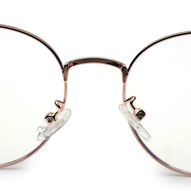 Galveris Rose Gold Small Full Rim Round Computer Glasses for Men & Women — Hashtag Eyewears