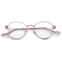 Galveris Rose Gold Small Full Rim Round Computer Glasses for Men & Women — Hashtag Eyewears