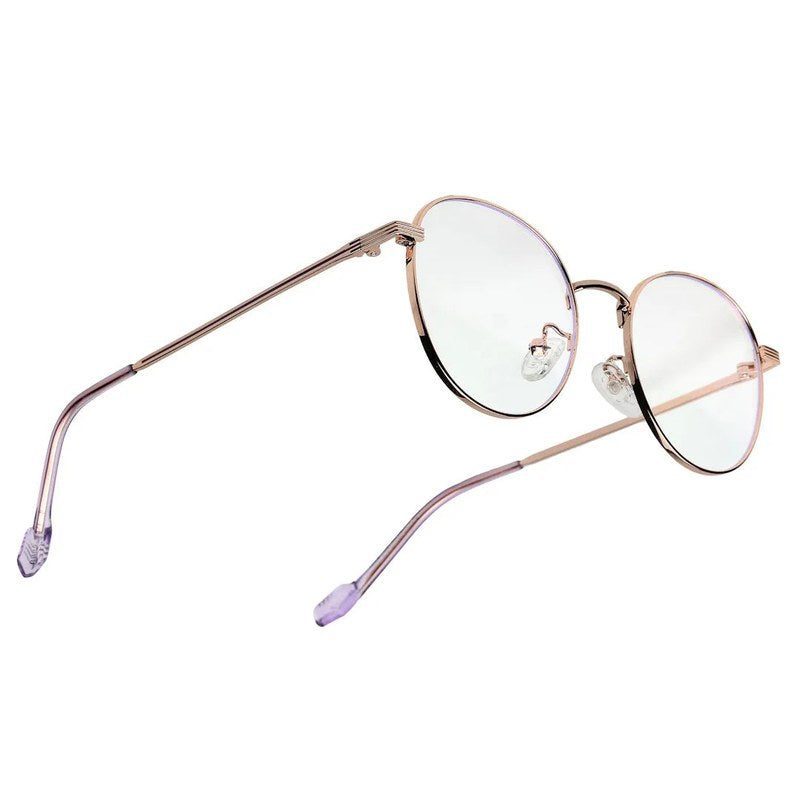 Galveris Rose Gold Small Full Rim Round Computer Glasses for Men & Women — Hashtag Eyewears