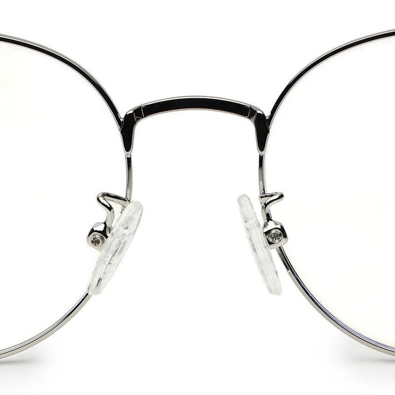 Galveris Silver Small Full Rim Round Computer Glasses for Men & Women — Hashtag Eyewears