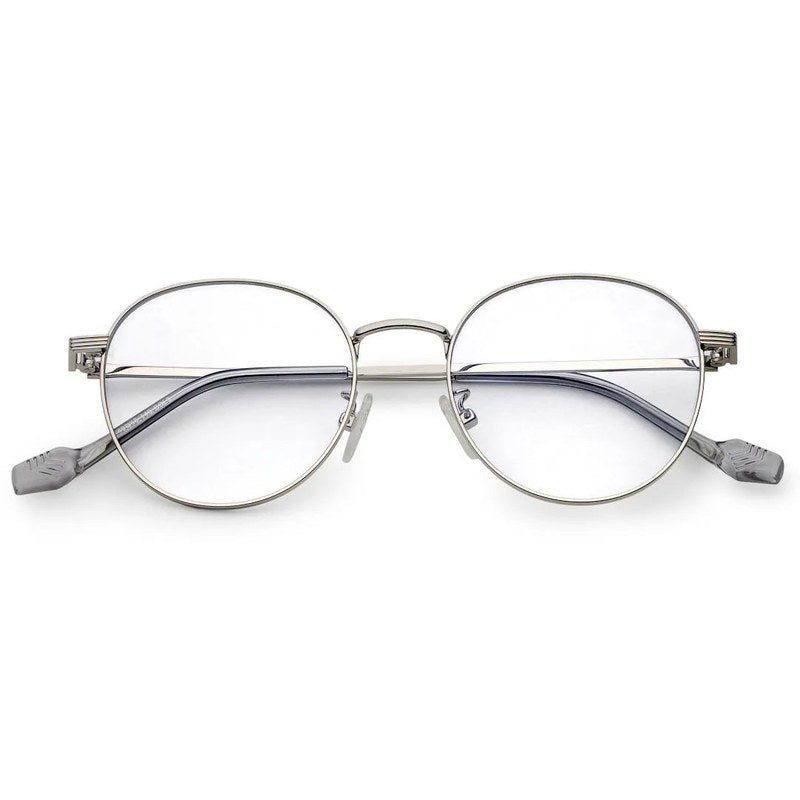 Galveris Silver Small Full Rim Round Computer Glasses for Men & Women — Hashtag Eyewears