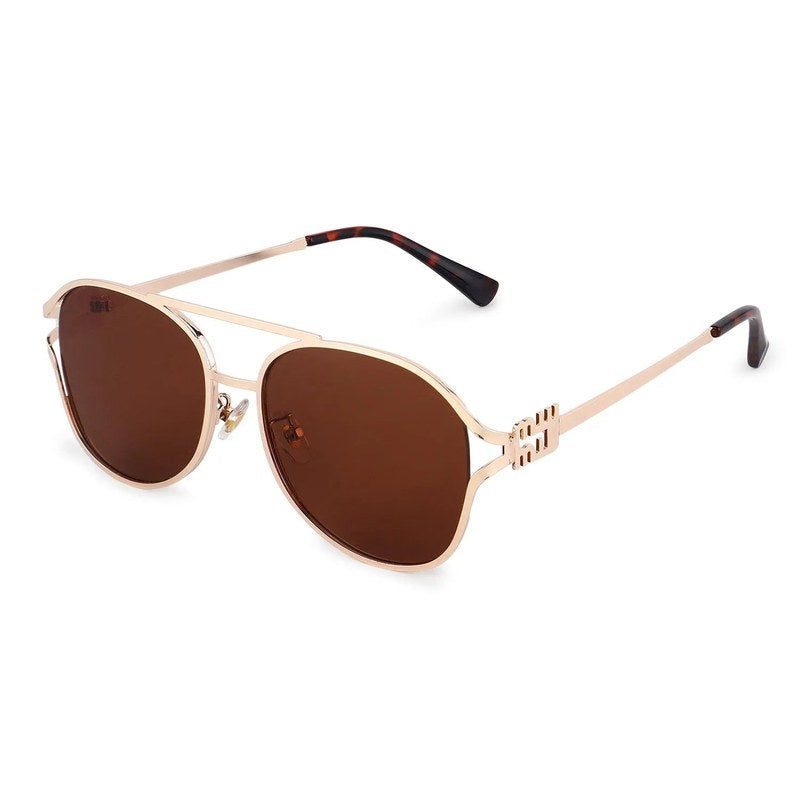 Glacior Brown Large Full Rim Oval Sunglasses for Women — Hashtag Eyewears