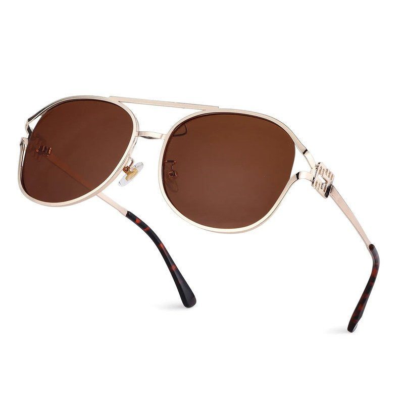 Glacior Brown Large Full Rim Oval Sunglasses for Women — Hashtag Eyewears