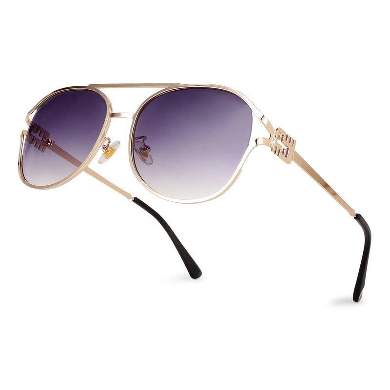 Glacior | Gradient Purple Large Full Rim Oval Sunglasses for Women [UV-protected]