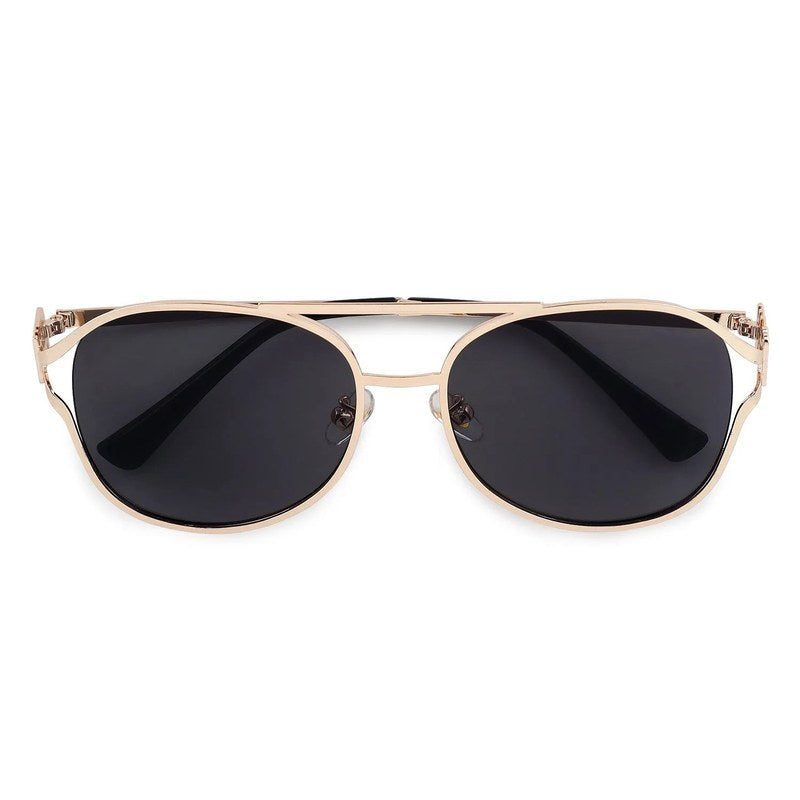 Glacior | Grey Large Full Rim Oval Sunglasses for Women [UV-protected]