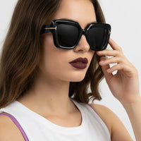 GlareGuard Black Medium Full Rim Square Sunglasses for Men & Women — Hashtag Eyewears