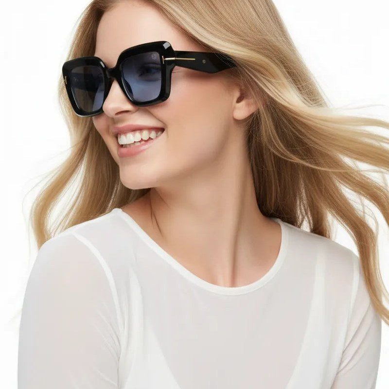 GlareGuard Light Blue Medium Full Rim Square Sunglasses for Men & Women — Hashtag Eyewears