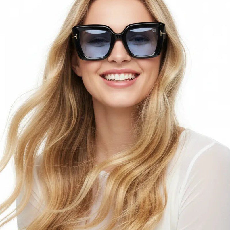 GlareGuard Light Blue Medium Full Rim Square Sunglasses for Men & Women — Hashtag Eyewears