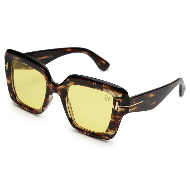 GlareGuard Yellow Medium Full Rim Square Sunglasses for Men & Women — Hashtag Eyewears