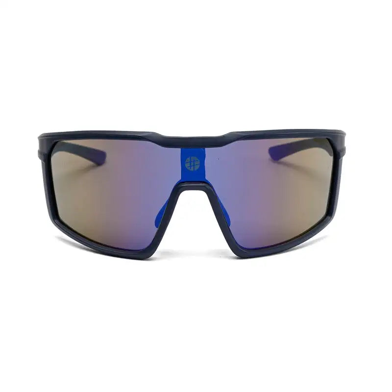GlareX | Blue & Sky Blue Large Full Rim Shield Sports Sunglasses for Men & Women [UV-protected]
