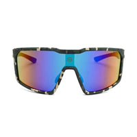 GlareX | Green white Textured Large Full Rim Shield Sports Sunglasses for Men & Women [UV-protected]