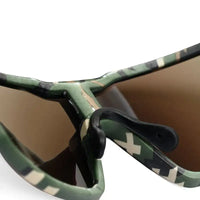 GlareX | Green white Textured Large Full Rim Shield Sports Sunglasses for Men & Women [UV-protected]