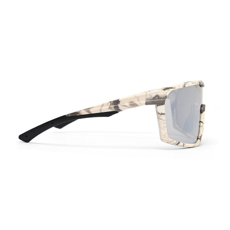 GlareX White Greay Textured Large Full Rim Shield Sports Sunglasses for Men & Women — Hashtag Eyewears