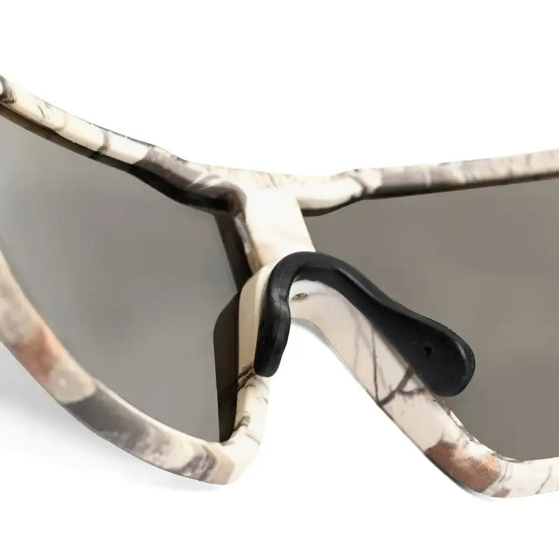 GlareX | White Grey Textured Large Full Rim Shield Sports Sunglasses for Men & Women [UV-protected]